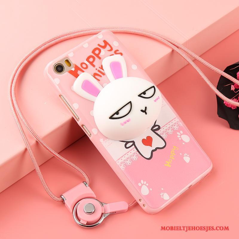 Samsung Galaxy Note 4 Anti-fall Mooie Ster Spotprent Hoesje Roze Hanger