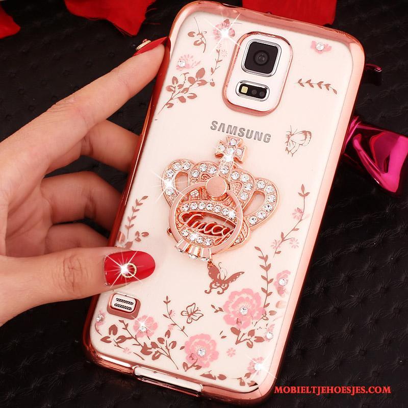 Samsung Galaxy Note 4 Blauw Mobiele Telefoon Met Strass Ring Bescherming Ster Hoesje