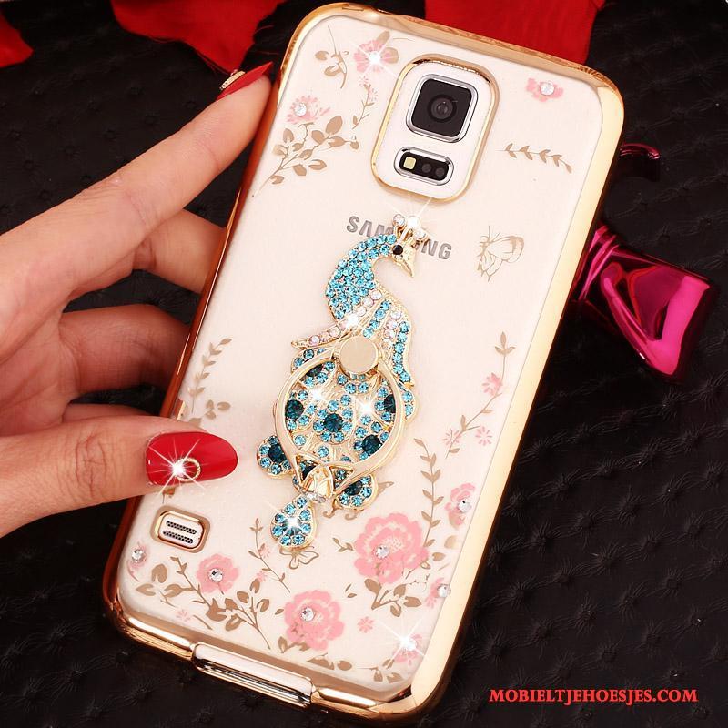 Samsung Galaxy Note 4 Blauw Mobiele Telefoon Met Strass Ring Bescherming Ster Hoesje