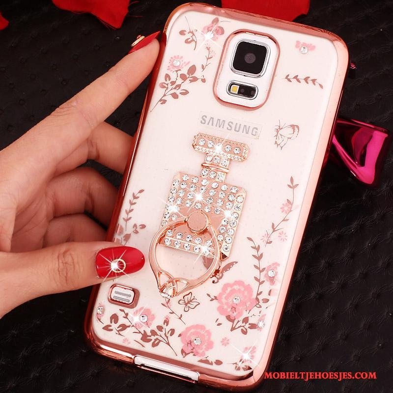 Samsung Galaxy Note 4 Blauw Mobiele Telefoon Met Strass Ring Bescherming Ster Hoesje