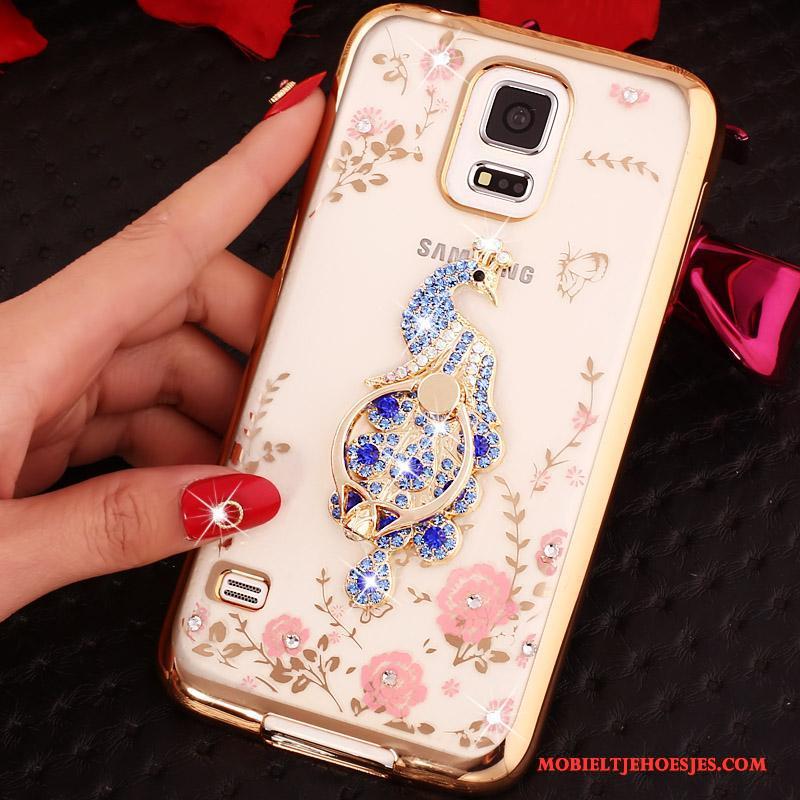 Samsung Galaxy Note 4 Blauw Mobiele Telefoon Met Strass Ring Bescherming Ster Hoesje