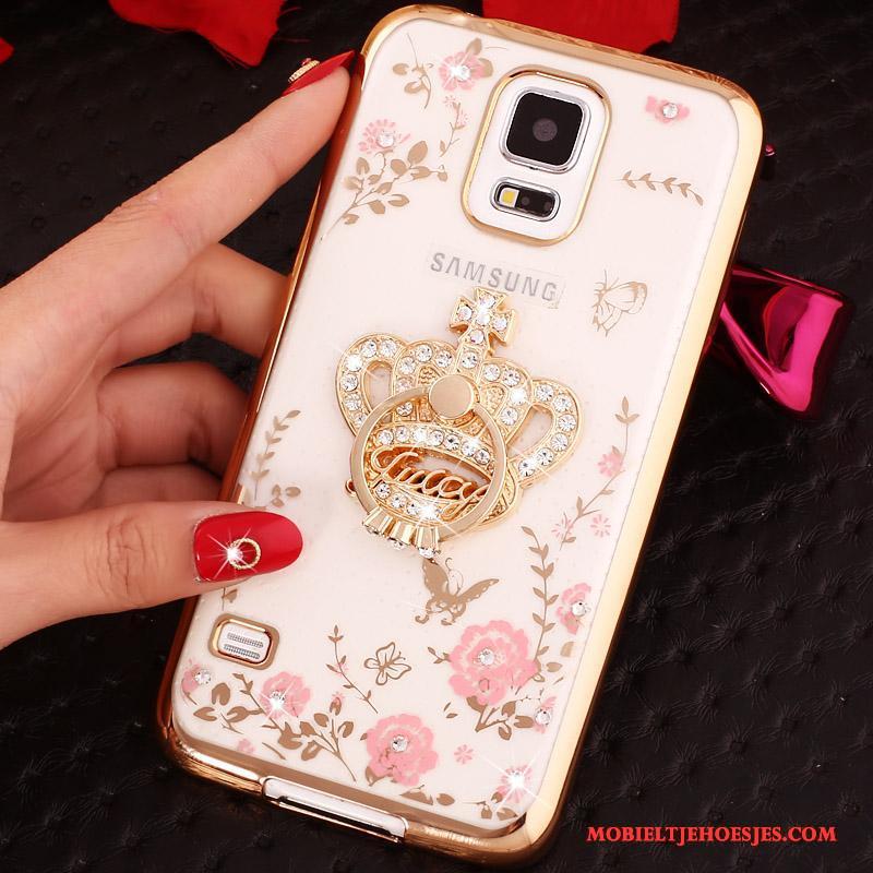 Samsung Galaxy Note 4 Blauw Mobiele Telefoon Met Strass Ring Bescherming Ster Hoesje