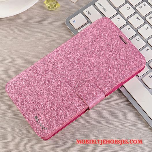 Samsung Galaxy Note 4 Clamshell Hoesje Telefoon Leren Etui Bescherming Rood Ster