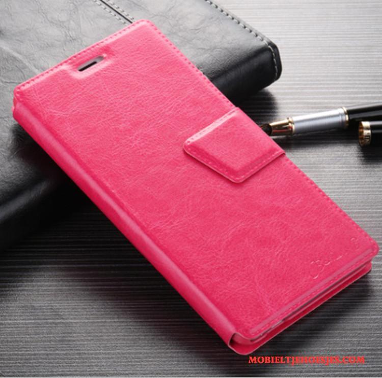 Samsung Galaxy Note 4 Hoes Ster Leren Etui Hoesje Folio Mobiele Telefoon Zwart