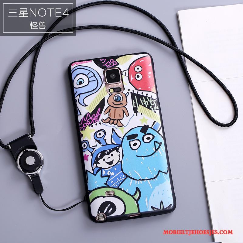 Samsung Galaxy Note 4 Hoesje Anti-fall Spotprent Bescherming Hoes Siliconen Scheppend Hanger