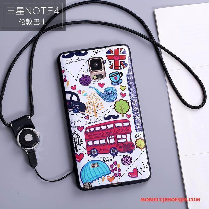 Samsung Galaxy Note 4 Hoesje Anti-fall Spotprent Bescherming Hoes Siliconen Scheppend Hanger