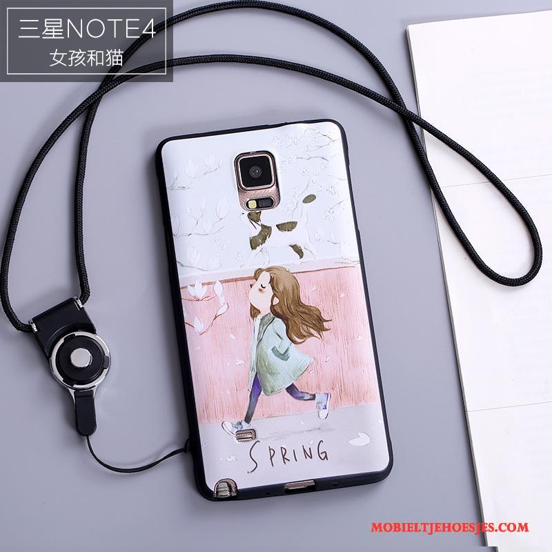 Samsung Galaxy Note 4 Hoesje Anti-fall Spotprent Bescherming Hoes Siliconen Scheppend Hanger