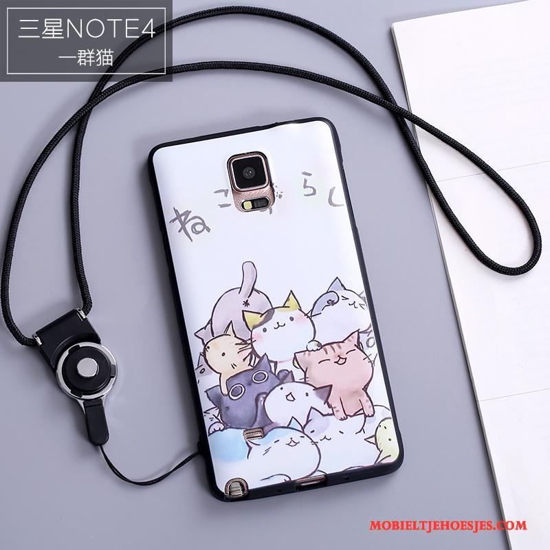 Samsung Galaxy Note 4 Hoesje Anti-fall Spotprent Bescherming Hoes Siliconen Scheppend Hanger