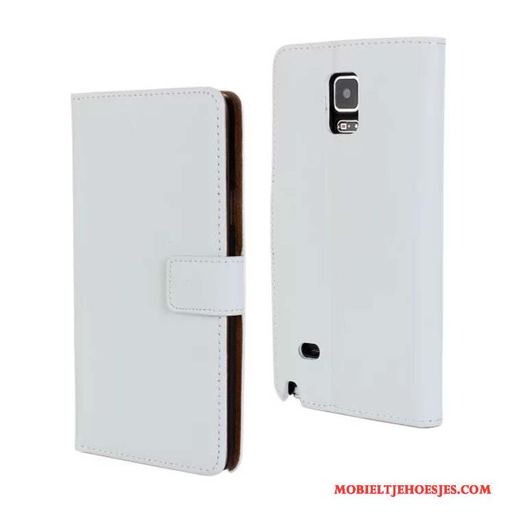 Samsung Galaxy Note 4 Hoesje Leren Etui Geel Ster Bescherming Mobiele Telefoon Echt Leer Hoes