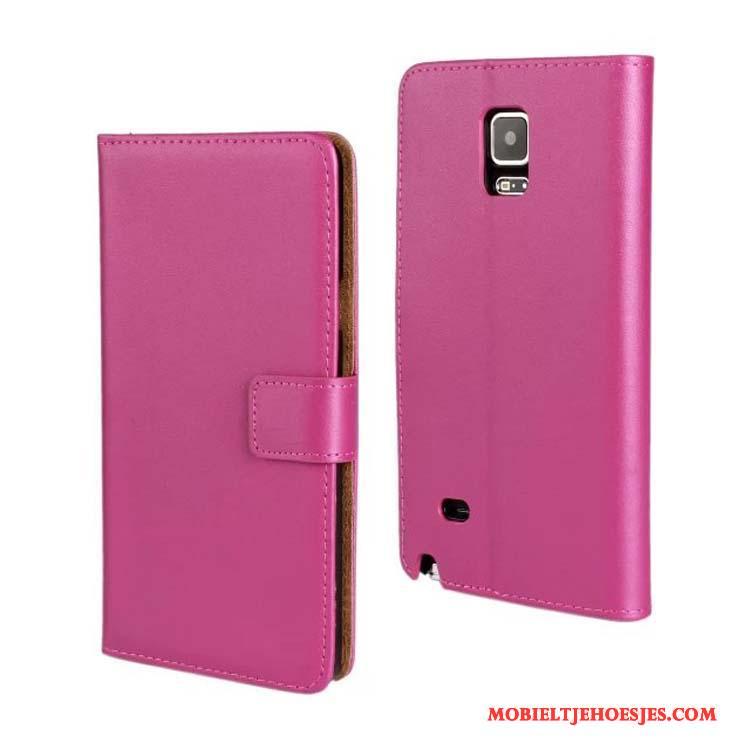 Samsung Galaxy Note 4 Hoesje Leren Etui Geel Ster Bescherming Mobiele Telefoon Echt Leer Hoes