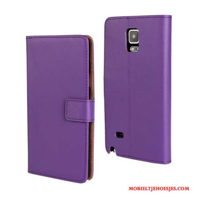 Samsung Galaxy Note 4 Hoesje Leren Etui Geel Ster Bescherming Mobiele Telefoon Echt Leer Hoes