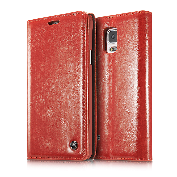 Samsung Galaxy Note 4 Hoesje Mobiele Telefoon Bedrijf Kaart Leer Portemonnee Zwart Vintage