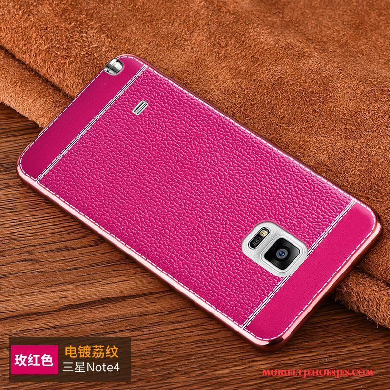 Samsung Galaxy Note 4 Hoesje Persoonlijk Hoes Roze Ster Siliconen Bescherming Anti-fall