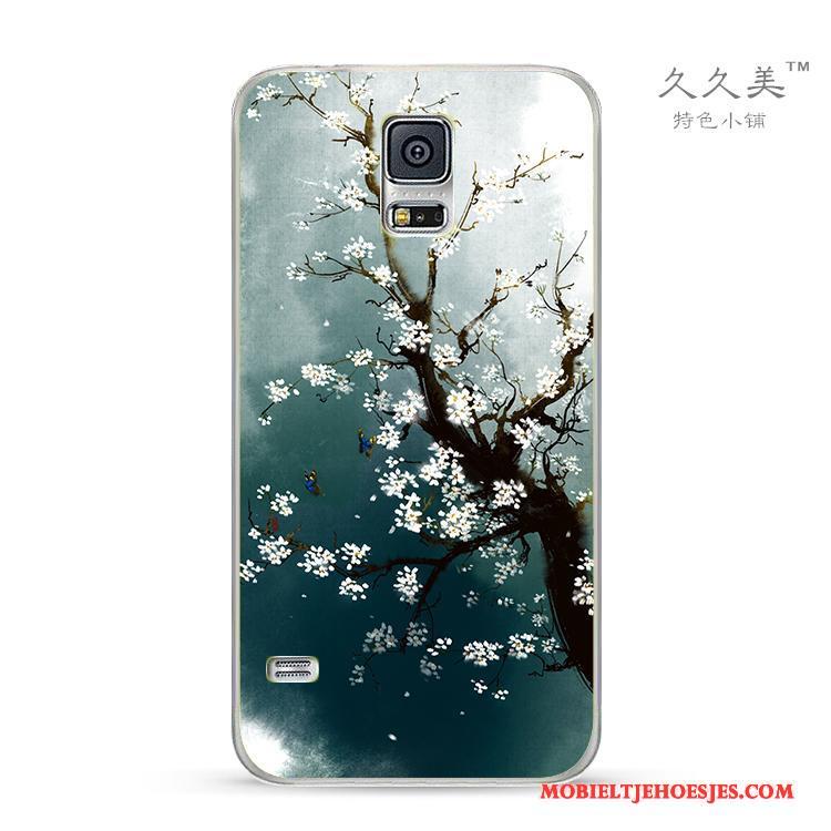 Samsung Galaxy Note 4 Hoesje Telefoon Inkt Vers Chinese Stijl Zacht Groen Bescherming