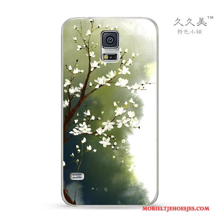 Samsung Galaxy Note 4 Hoesje Telefoon Inkt Vers Chinese Stijl Zacht Groen Bescherming