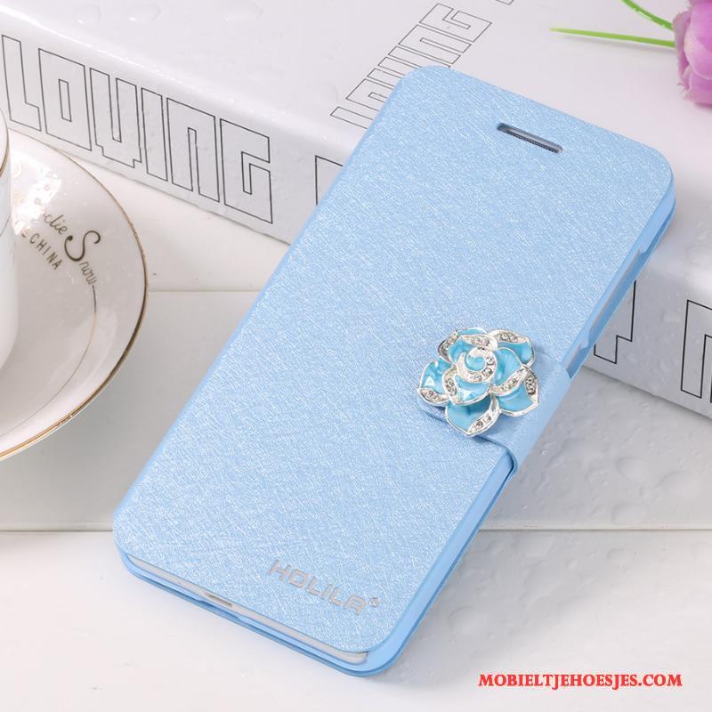 Samsung Galaxy Note 4 Hoesje Telefoon Mobiele Telefoon Blauw Leren Etui Bescherming Ster Folio