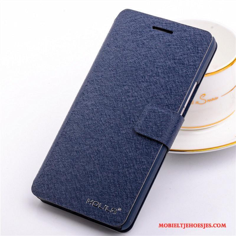 Samsung Galaxy Note 4 Hoesje Telefoon Mobiele Telefoon Blauw Leren Etui Bescherming Ster Folio