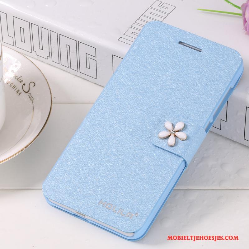 Samsung Galaxy Note 4 Hoesje Telefoon Mobiele Telefoon Blauw Leren Etui Bescherming Ster Folio