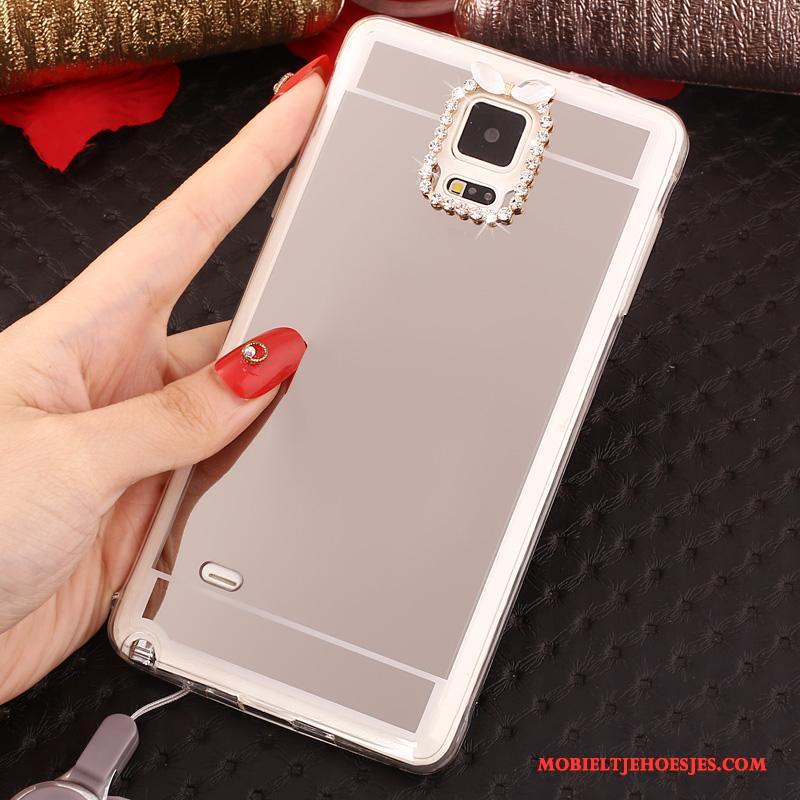 Samsung Galaxy Note 4 Ring Hanger Zilver Zacht Bescherming Hoesje Mobiele Telefoon