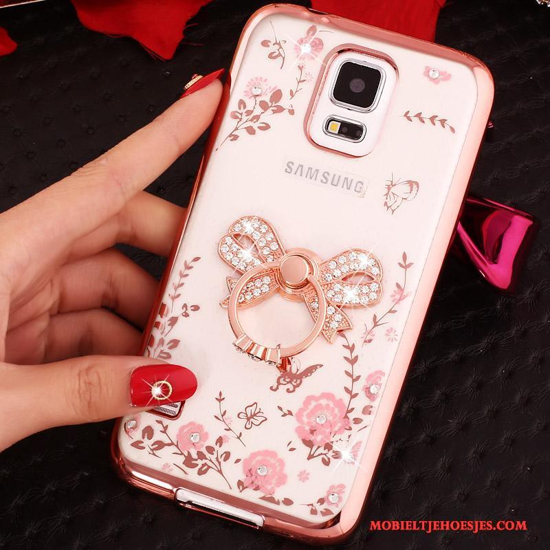 Samsung Galaxy Note 4 Rose Goud Ster Hoesje Telefoon Ring Bescherming Siliconen