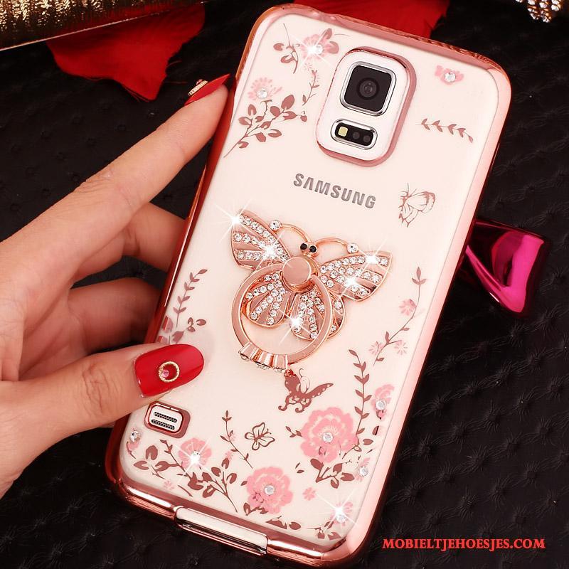 Samsung Galaxy Note 4 Rose Goud Ster Hoesje Telefoon Ring Bescherming Siliconen