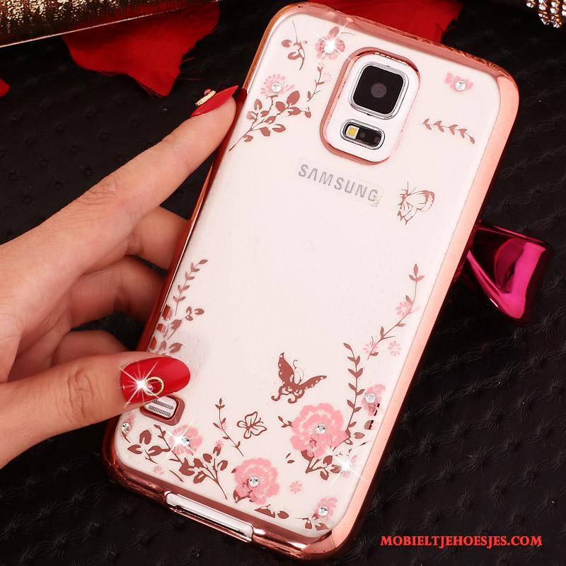 Samsung Galaxy Note 4 Rose Goud Ster Hoesje Telefoon Ring Bescherming Siliconen