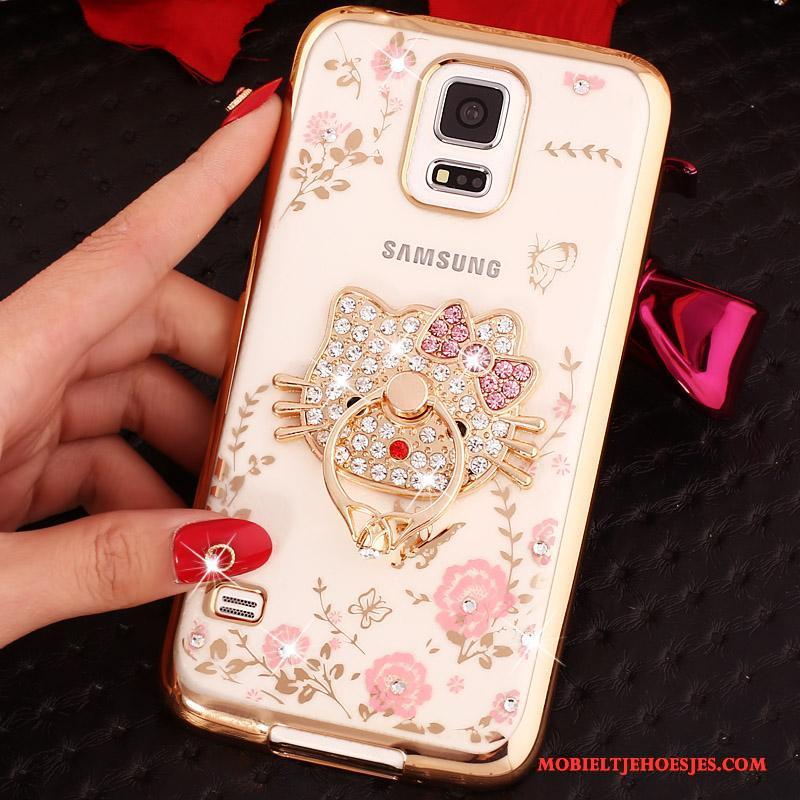 Samsung Galaxy Note 4 Rose Goud Ster Hoesje Telefoon Ring Bescherming Siliconen