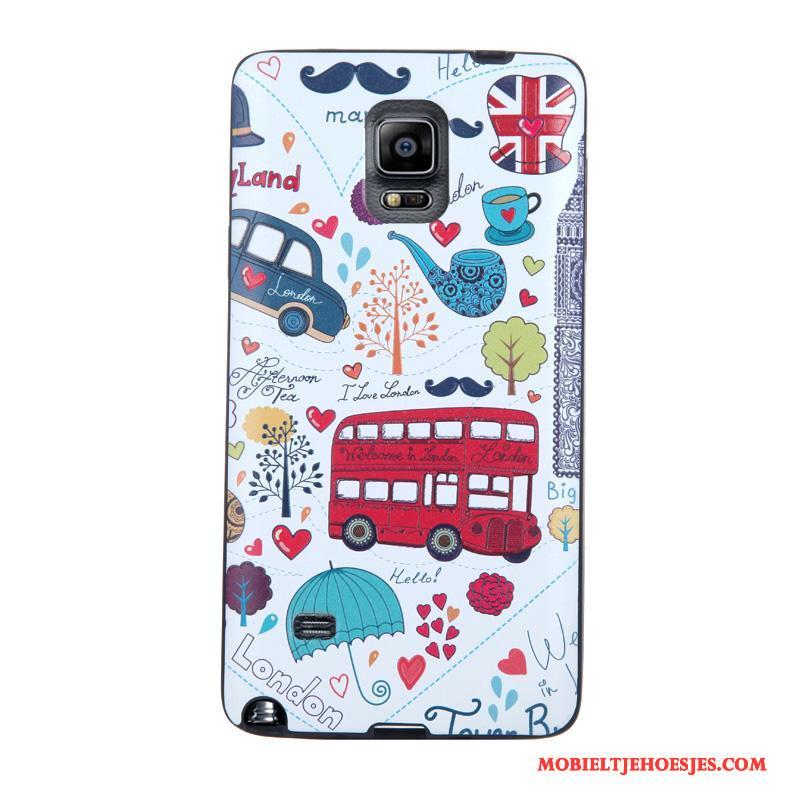 Samsung Galaxy Note 4 Skärmskydd Bescherming Purper Ster Hoesje Telefoon Bloemen Tempereren