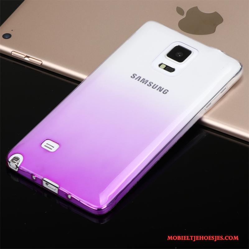 Samsung Galaxy Note 4 Ster Bescherming Siliconen Hoesje Telefoon Lichte En Dun Doorzichtig Roze