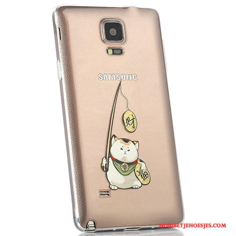 Samsung Galaxy Note 4 Ster Hoesje Telefoon Dun Anti-fall Achterklep Purper Siliconen