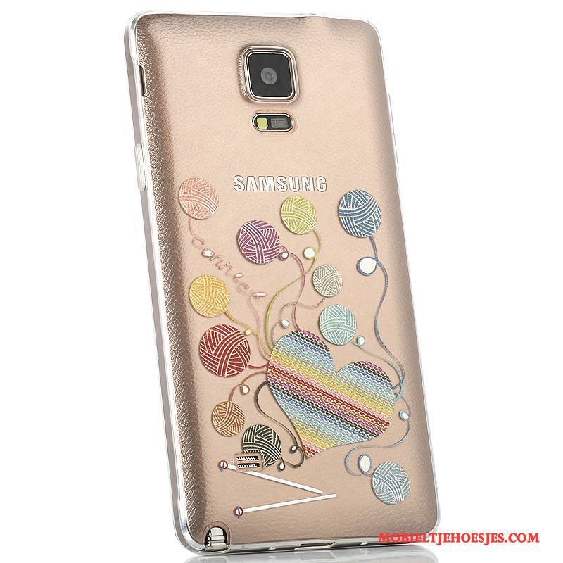 Samsung Galaxy Note 4 Ster Hoesje Telefoon Dun Anti-fall Achterklep Purper Siliconen