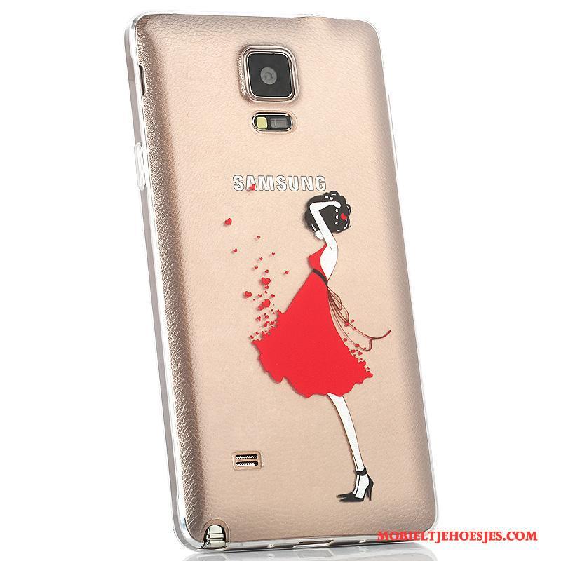 Samsung Galaxy Note 4 Ster Hoesje Telefoon Dun Anti-fall Achterklep Purper Siliconen