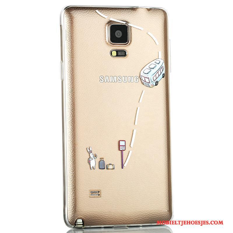 Samsung Galaxy Note 4 Ster Hoesje Telefoon Dun Anti-fall Achterklep Purper Siliconen