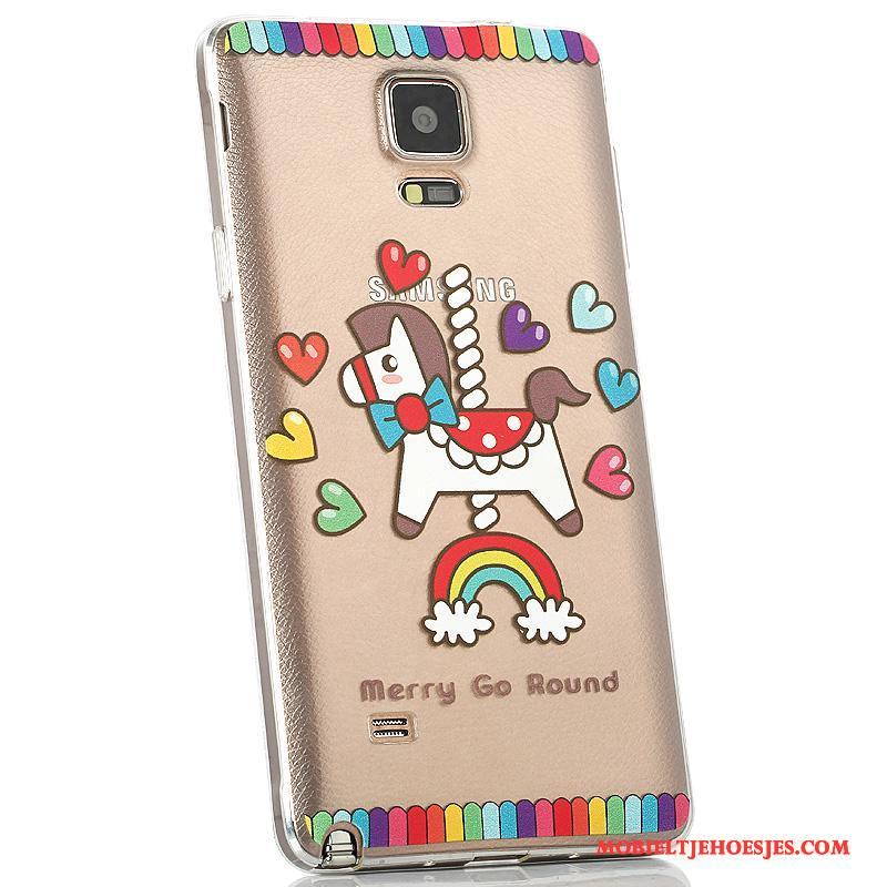 Samsung Galaxy Note 4 Ster Hoesje Telefoon Dun Anti-fall Achterklep Purper Siliconen