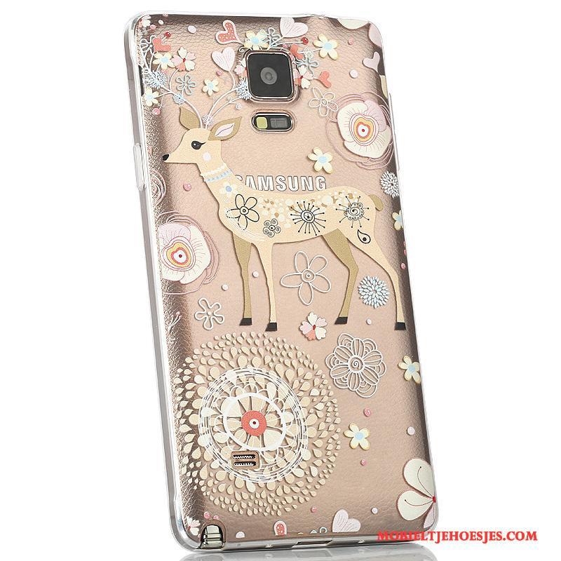 Samsung Galaxy Note 4 Ster Hoesje Telefoon Dun Anti-fall Achterklep Purper Siliconen