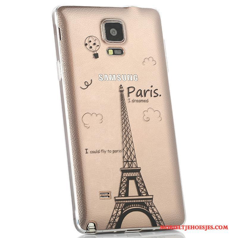 Samsung Galaxy Note 4 Ster Hoesje Telefoon Dun Anti-fall Achterklep Purper Siliconen