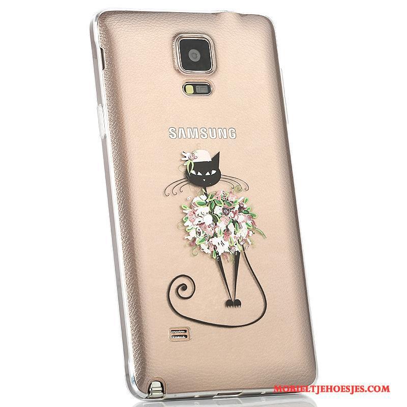 Samsung Galaxy Note 4 Ster Hoesje Telefoon Dun Anti-fall Achterklep Purper Siliconen