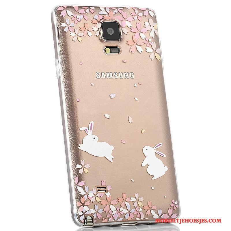 Samsung Galaxy Note 4 Ster Hoesje Telefoon Dun Anti-fall Achterklep Purper Siliconen