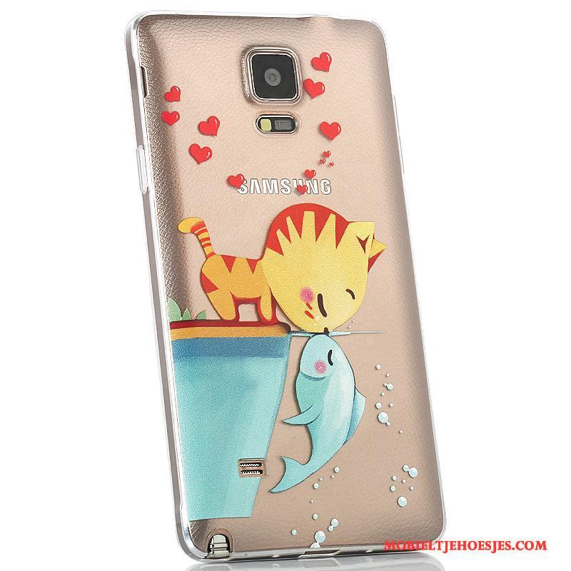 Samsung Galaxy Note 4 Ster Hoesje Telefoon Dun Anti-fall Achterklep Purper Siliconen