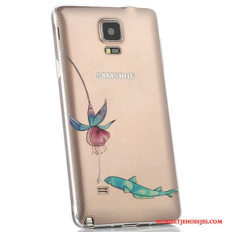 Samsung Galaxy Note 4 Ster Hoesje Telefoon Dun Anti-fall Achterklep Purper Siliconen