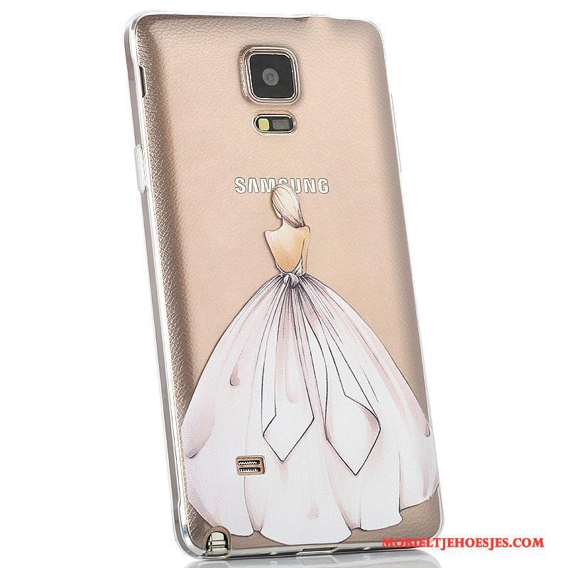 Samsung Galaxy Note 4 Ster Hoesje Telefoon Dun Anti-fall Achterklep Purper Siliconen