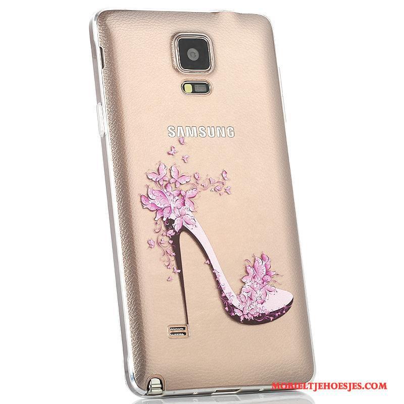 Samsung Galaxy Note 4 Ster Hoesje Telefoon Dun Anti-fall Achterklep Purper Siliconen