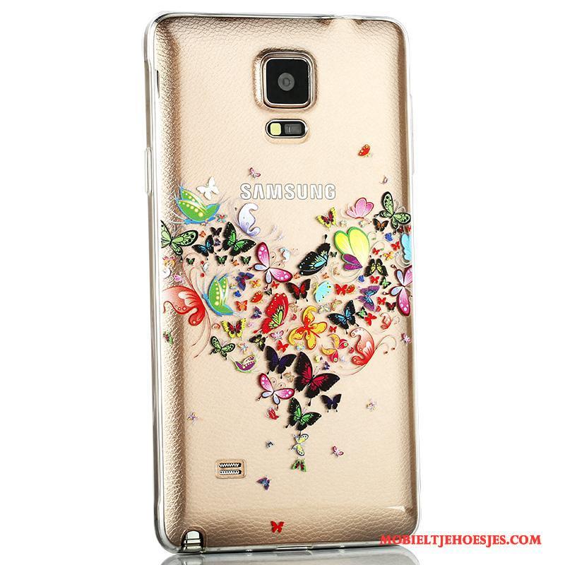 Samsung Galaxy Note 4 Ster Hoesje Telefoon Dun Anti-fall Achterklep Purper Siliconen