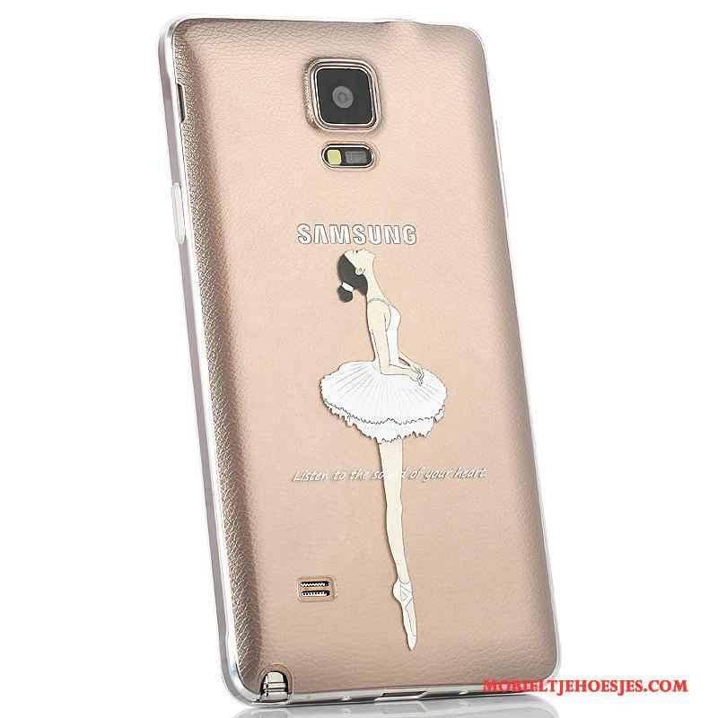 Samsung Galaxy Note 4 Ster Hoesje Telefoon Dun Anti-fall Achterklep Purper Siliconen