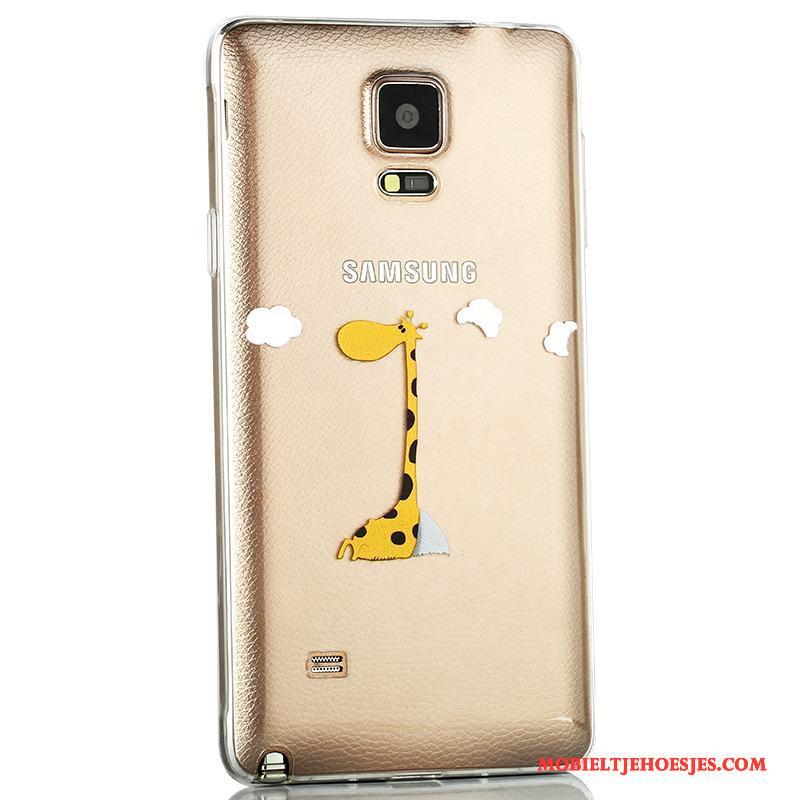 Samsung Galaxy Note 4 Ster Hoesje Telefoon Dun Anti-fall Achterklep Purper Siliconen