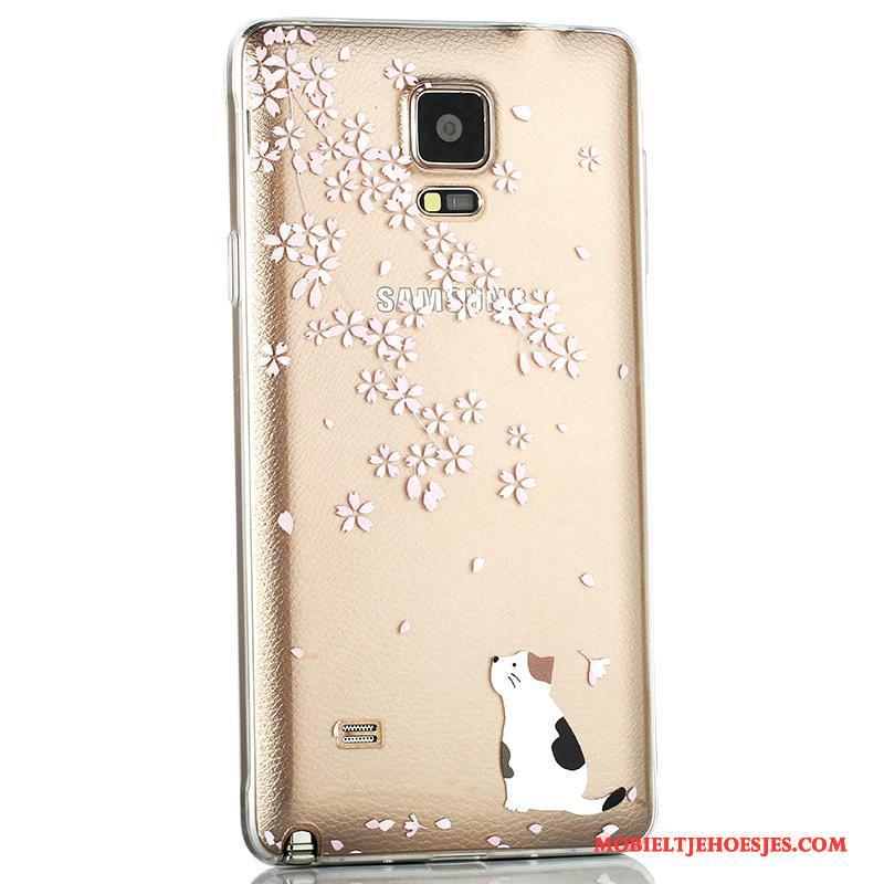 Samsung Galaxy Note 4 Ster Hoesje Telefoon Dun Anti-fall Achterklep Purper Siliconen