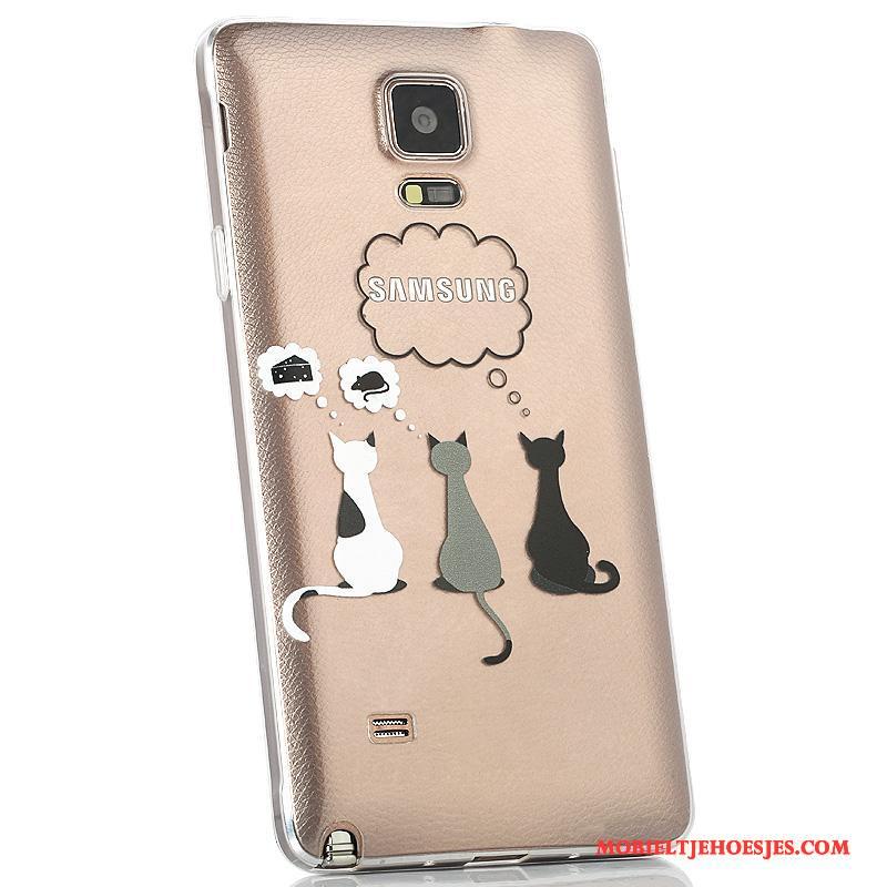 Samsung Galaxy Note 4 Ster Hoesje Telefoon Dun Anti-fall Achterklep Purper Siliconen