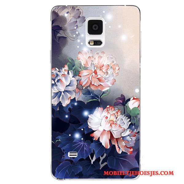 Samsung Galaxy Note 4 Wit Hanger Vintage Handbeschilderde Hoesje Telefoon Siliconen Zacht