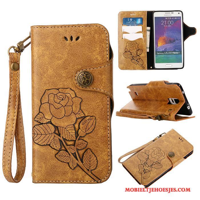 Samsung Galaxy Note 4 Zacht Hoes Hoesje Telefoon Clamshell Ster Siliconen Oranje