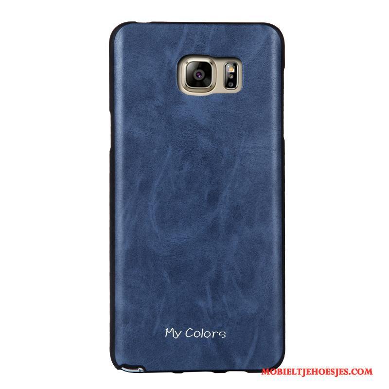 Samsung Galaxy Note 5 Bedrijf Zacht Bescherming Hoes Hoesje Telefoon Ster Kunstleer